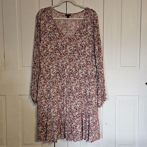 Torrid Multicolor Floral Long Sleeve Dress